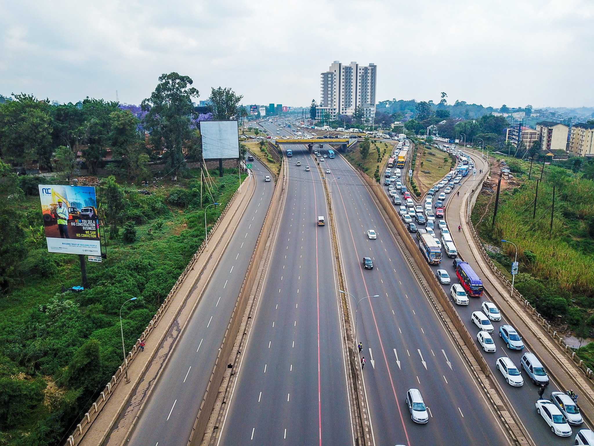 Nairobi Kenya highway with cars and traffic